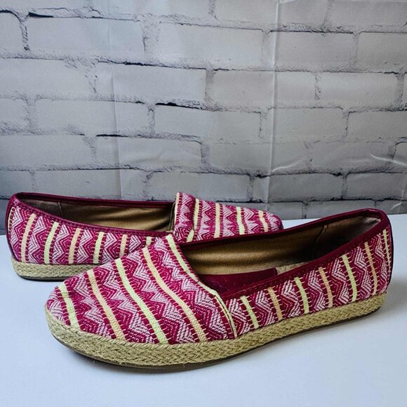 b.ø.c. Born Concept Espadrille Flats | Size 7.5M | Red & Yellow Aztec Print - Picture 4 of 10